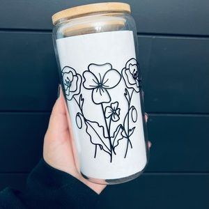Birthday month flower 16oz Coffee glass